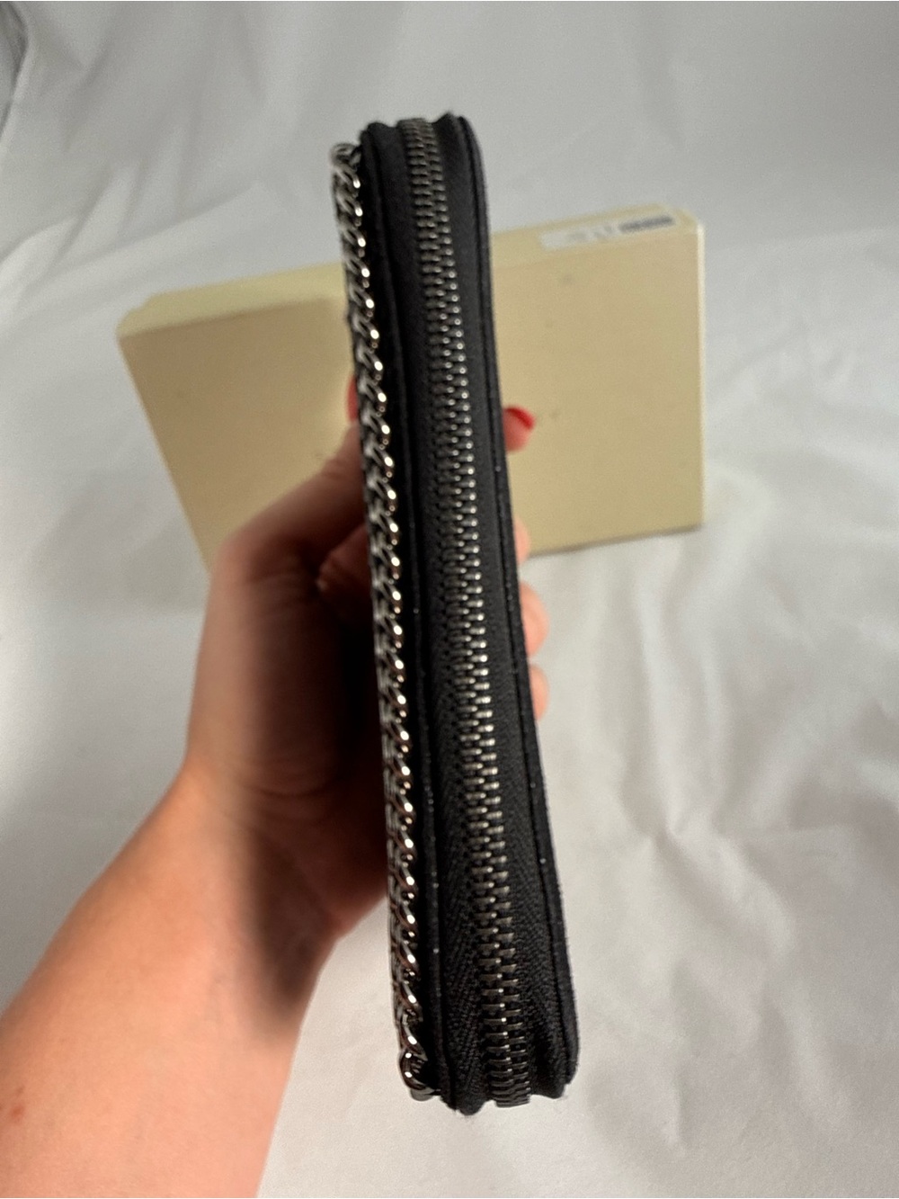 Stella McCartney Black Falabella Zip-Around Wallet - Picture 4 of 7